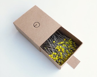 Sewing Pins - Glass Head Pins - Yellow