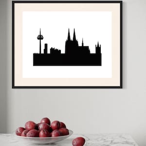 Cologne Skyline stencil design as SVG, PNG & jpeg | 300dpi DIY template for creative projects
