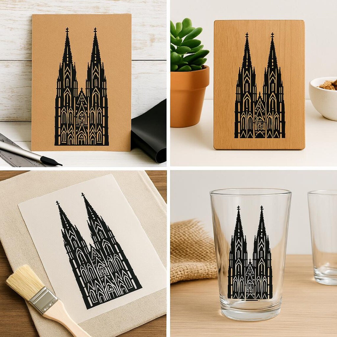 Cologne Cathedral SVG | Stencil Design for Plotters & Laser Engraving ...