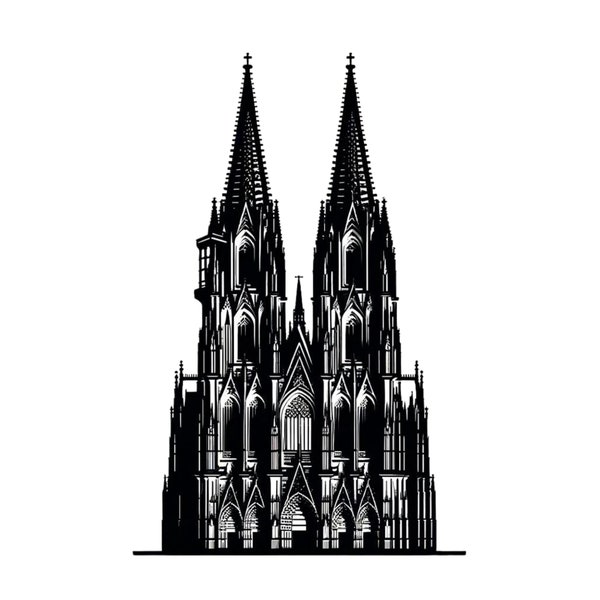 Kölner Dom Grafiken - Minimal & Detailliert (4 Dateien)