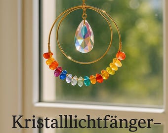 Atrapasol de cristal – Decoración arcoíris para ventanas | Atrapasol hecho a mano | Accesorio bohemio para el hogar