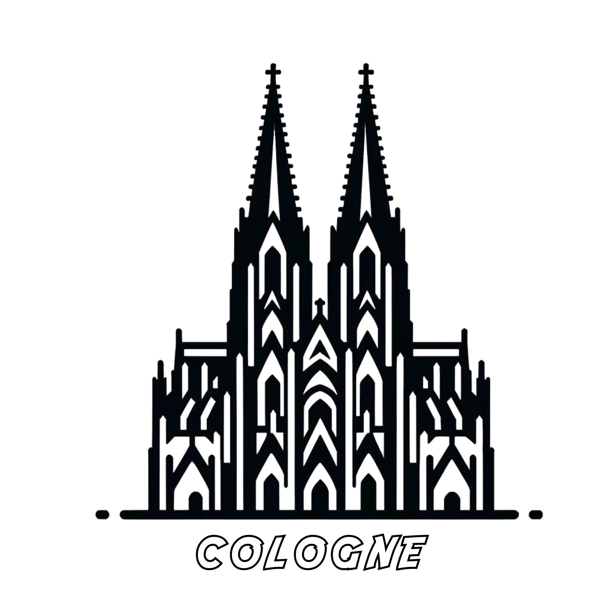 Cologne Cathedral Graphics - Minimal & Detailed (4 Files) - Etsy