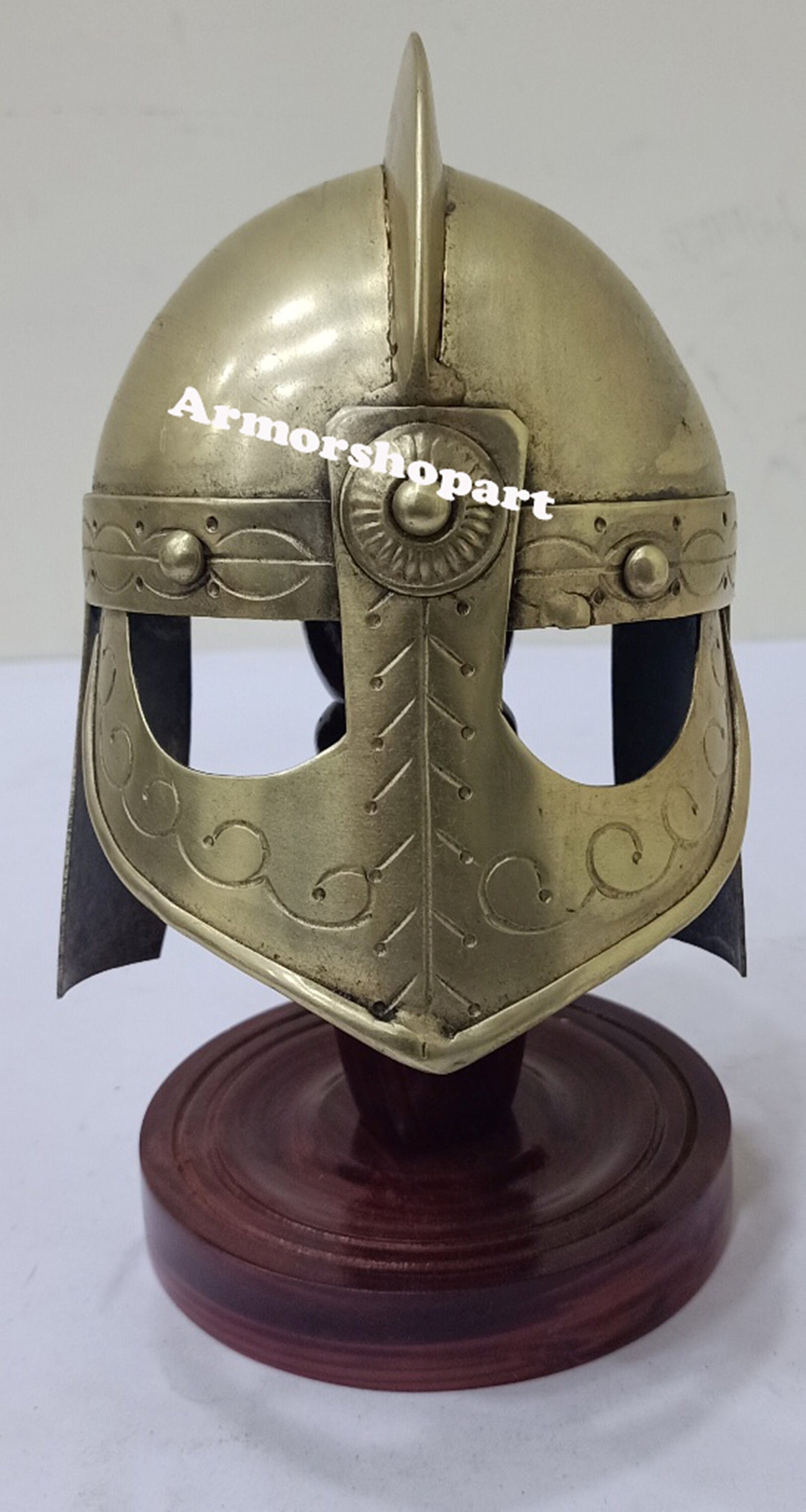 Medieval Viking Valas Guards Armour Mini Helmet Free Wooden Stand 