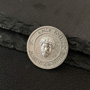 Silver Stoic Coin | Marcus Aurelius | Amor Fati