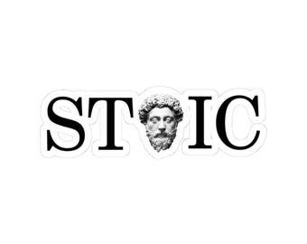 Marcus Aurelius-klistermärke | Stoisk filosofi Kiss-Cut-dekal för laptop, dagbok
