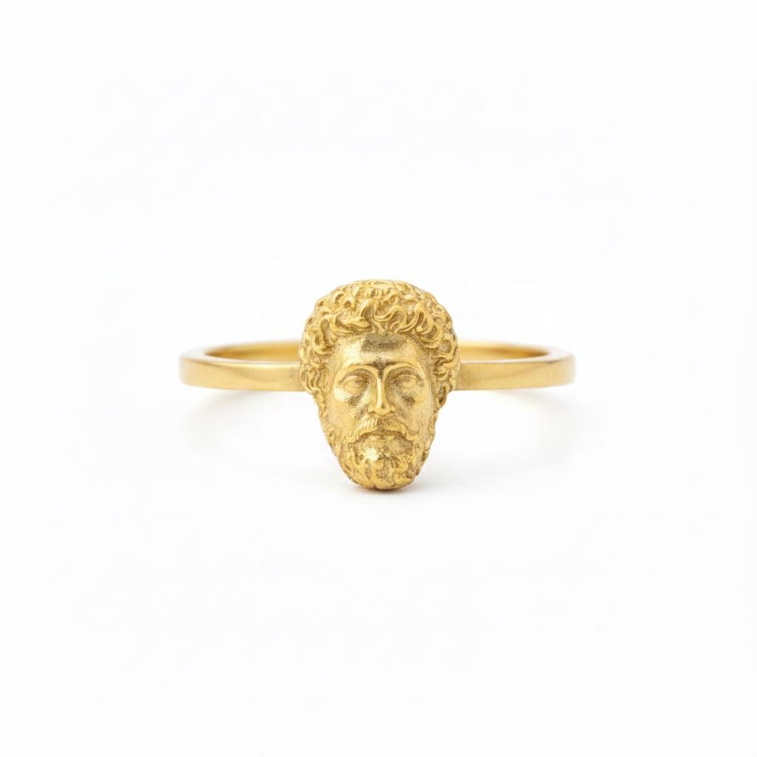 Marcus Aurelius Ring: Sterling Silver Roman Bust, Stoic Jewelry - Etsy