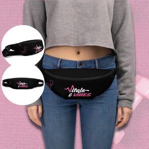 Vitals & Vibes Nurse Fanny Pack, Stethoscope Waist Bag for Nurses and Healthcare Workers, Medical Belt Bag