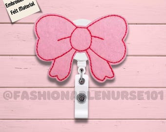 Pink Cherry Black Bow Badge Reel, Coquette Badge Reel, Pastel Badge Reel, ID Badge Holder, Cute ID Badge Reel - UK