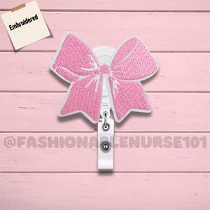 Gestickte rosa Schleife Ausweishalter, niedliche Krankenschwester Ausweisrolle, Lehrer & Beschäftigte im Krankenschwestern- und Pflegefach