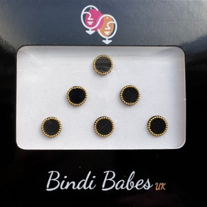 Round Circle Indian Bindi Tikka, reusable bindis in black, navy blue, emerald green and red