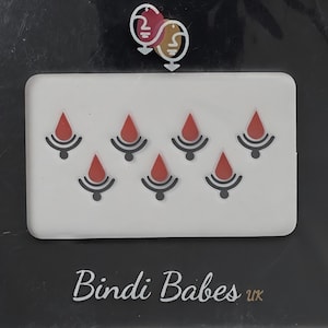 Paquete de 7 bindis adhesivos indios asiáticos reutilizables, rojos y negros