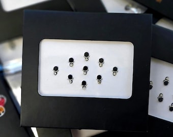 9 pc Black and Crystal gem bindi