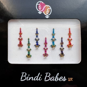 7pack assorted Indian Asian bridal bindi pack in different colours