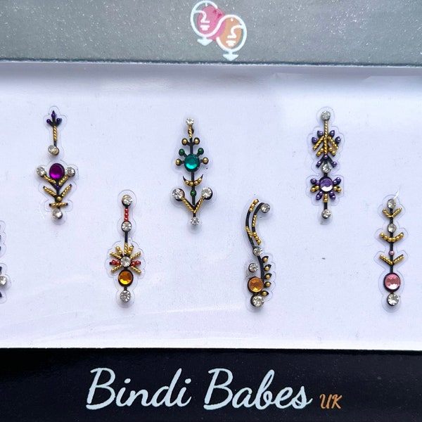 12pc multipack assorted bridal Indian Asian bindi set