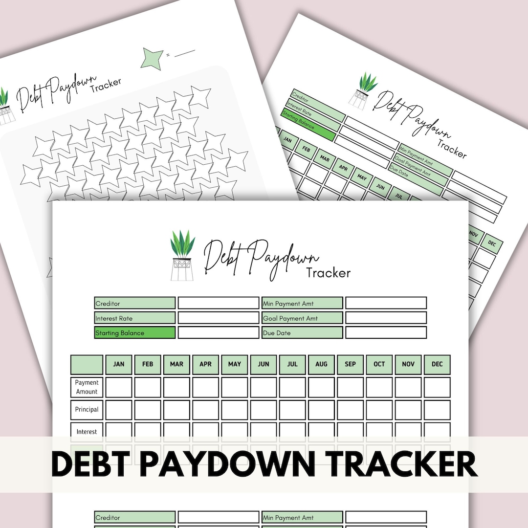 Debt Paydown Tracker Printable, Debt Payment Tracker, Debt Payoff ...