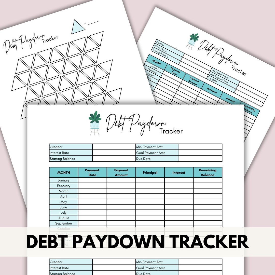 Debt Paydown Tracker Printable, Debt Payment Tracker, Debt Payoff ...