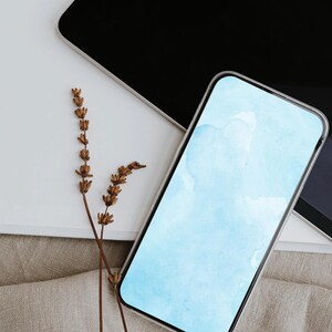 Blue Watercolor Phone Wallpaper: Minimalist Design