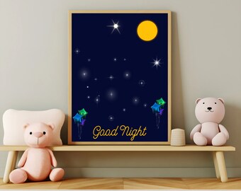 Sternenhimmel Poster: Kinderzimmer Wandbild (Digitaler Download)