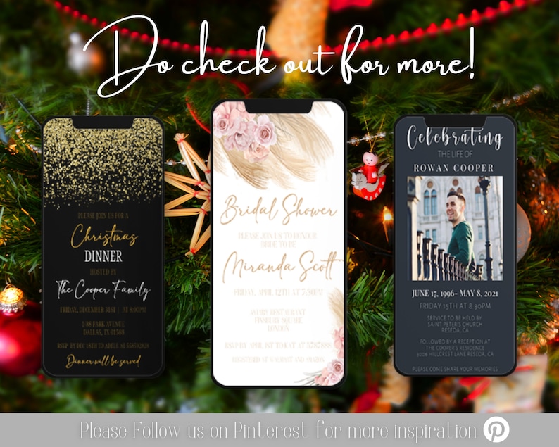 Christmas Dinner Evite Holiday Party Electronic Invitation Etsy