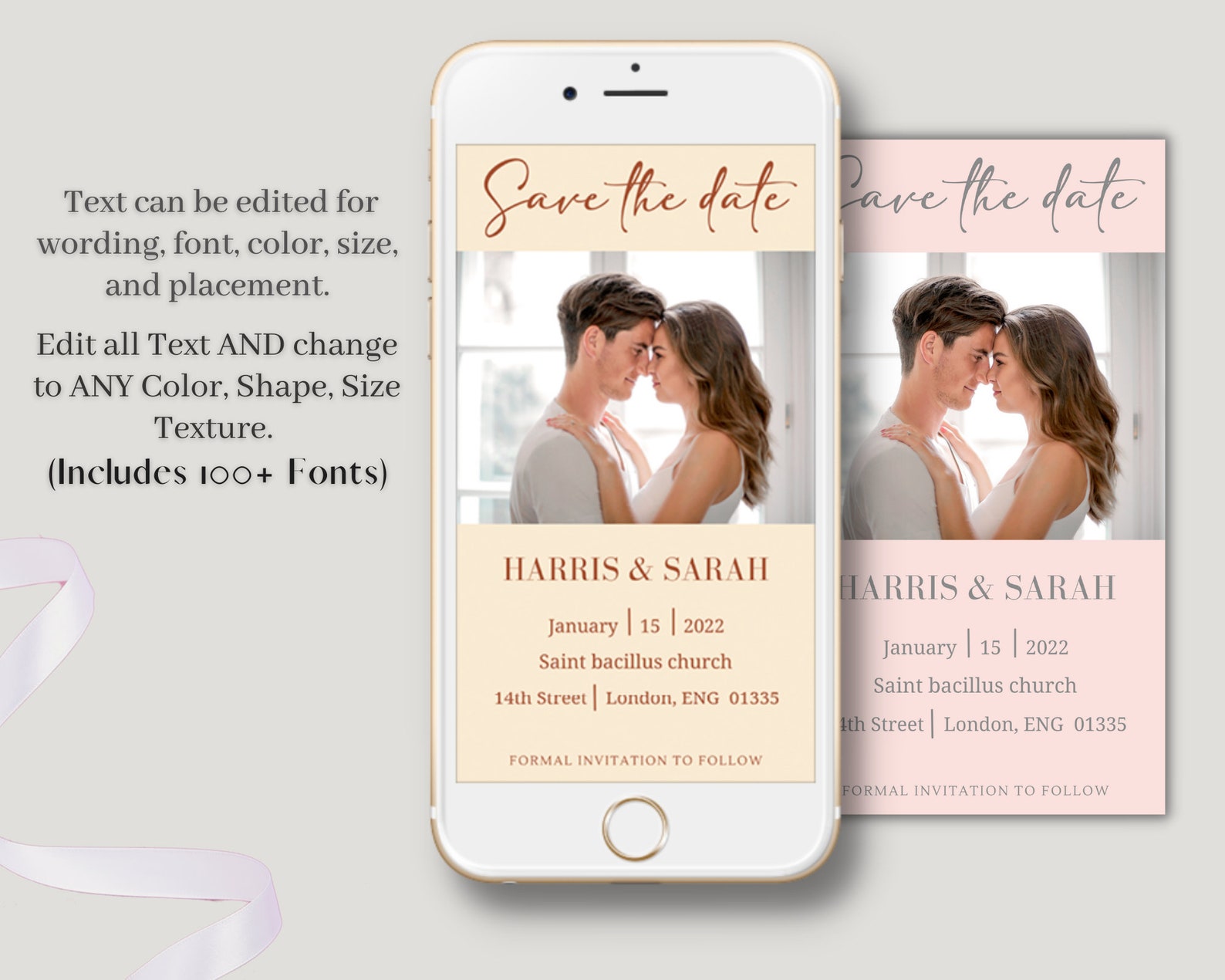 Electronic Save the Date Template Editable Digital Download - Etsy