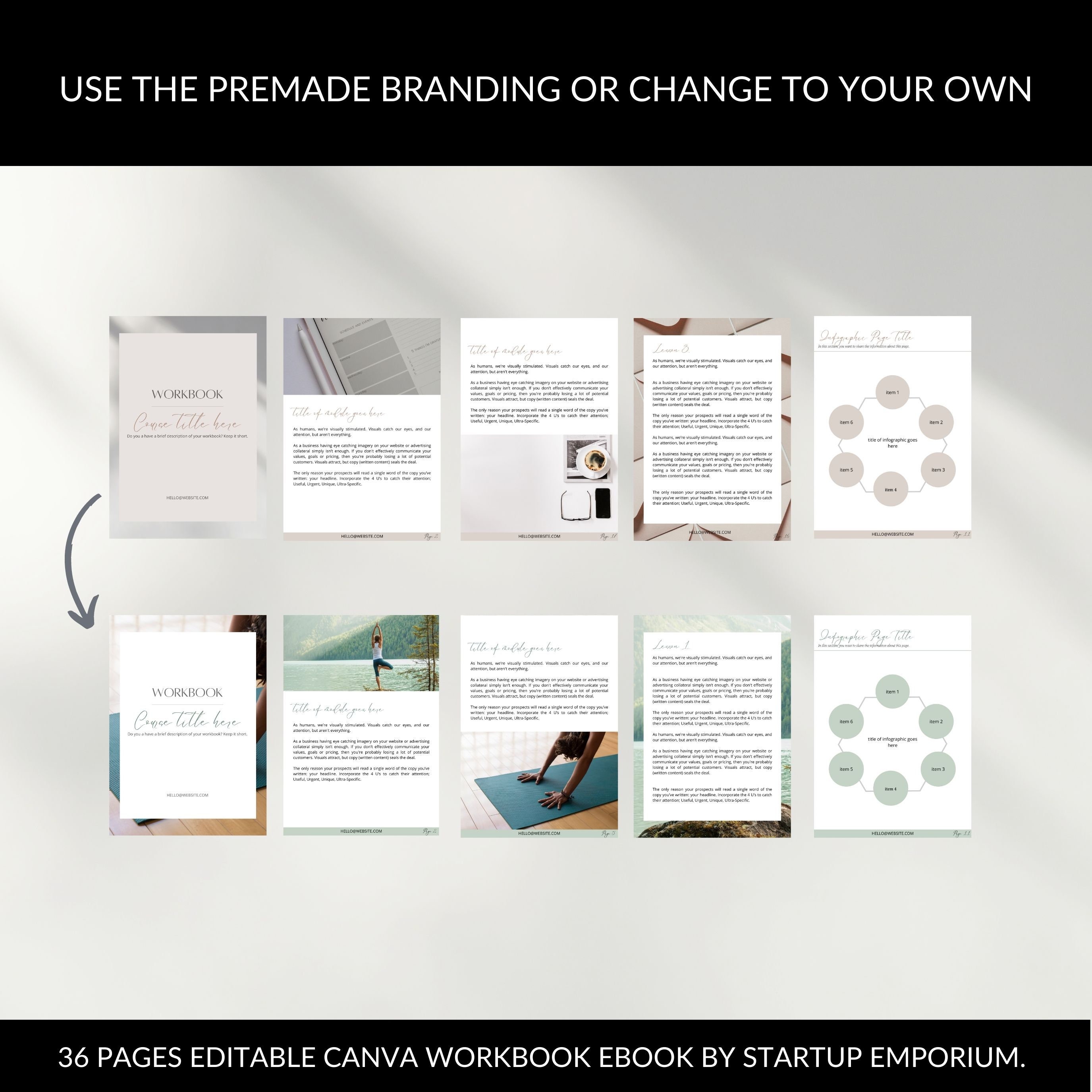 Ebook Workbook Template - Canva Editable - Etsy