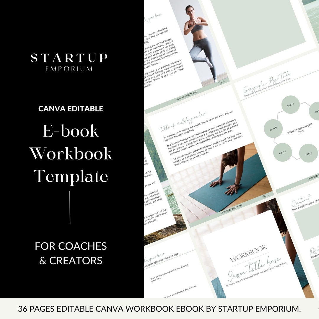 Ebook Workbook Template - Canva Editable - Etsy