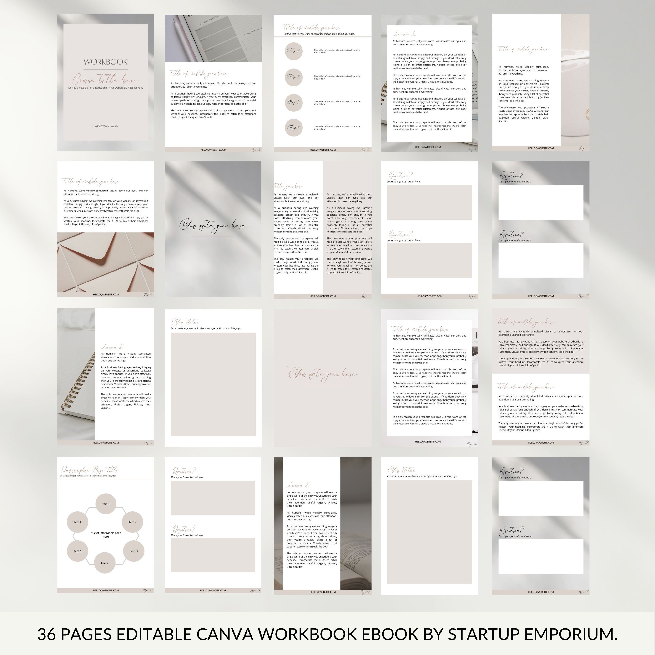 Ebook Workbook Template - Canva Editable - Etsy