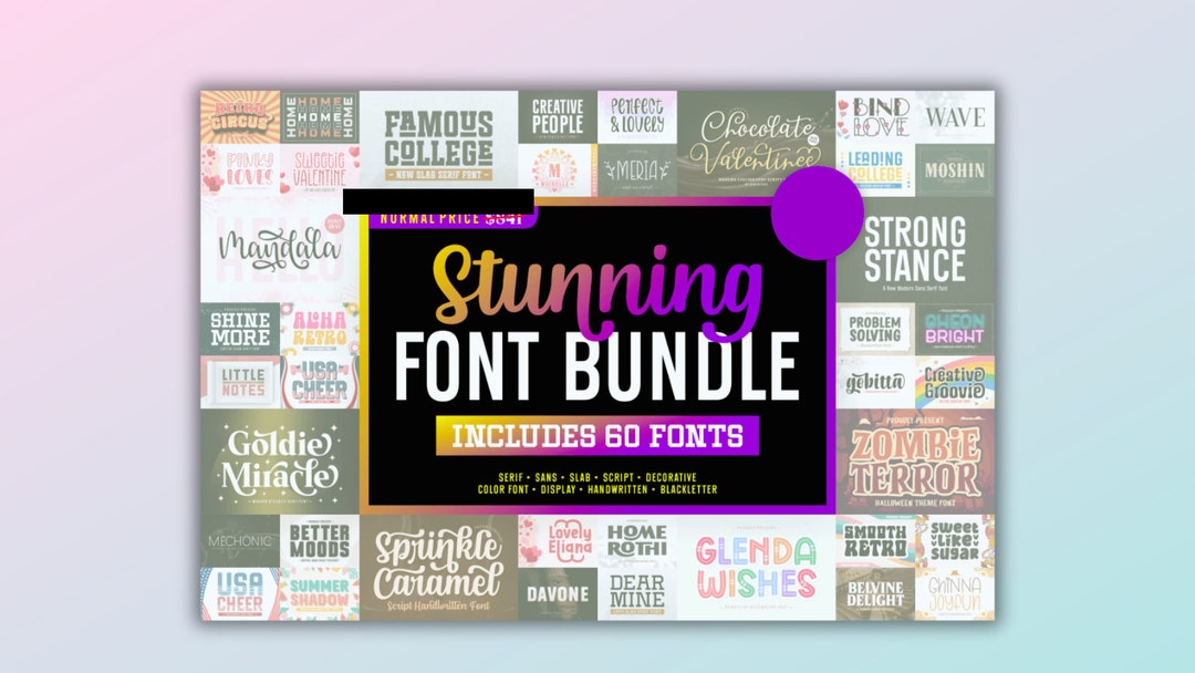Stunning Font Bundle SVG Instant Digital Download procreate Prints ...