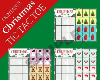 Christmas Tic-Tac-Toe Game, Printable Game, Christmas Games, Kids Game, Kids Printable, Christmas Fun, Christmas Printable