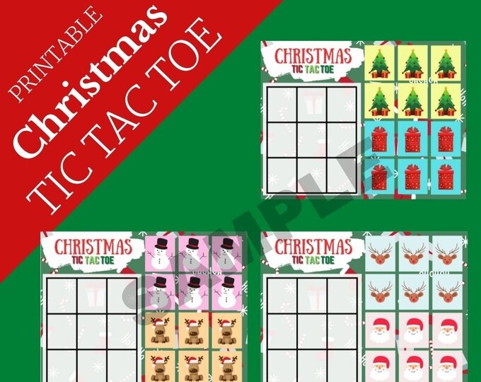 Merry Kissmas Tic Tac Toe Printable Christmas Game (PDF Instant Digital ...
