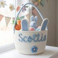 Personalized Easter Basket with Name - Custom Easter Egg Hunt Gift for Kids 2026, Baby's First Keepsake & Spring Decor Basket
