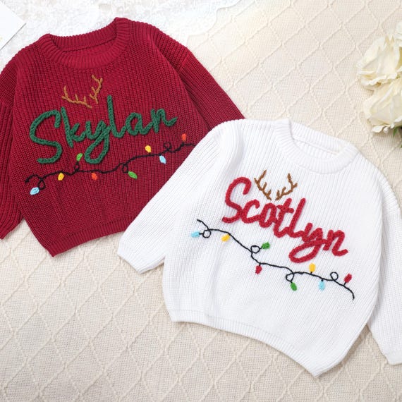 Personalized Christmas Sweater for Baby and Toddler, Baby Toddler
