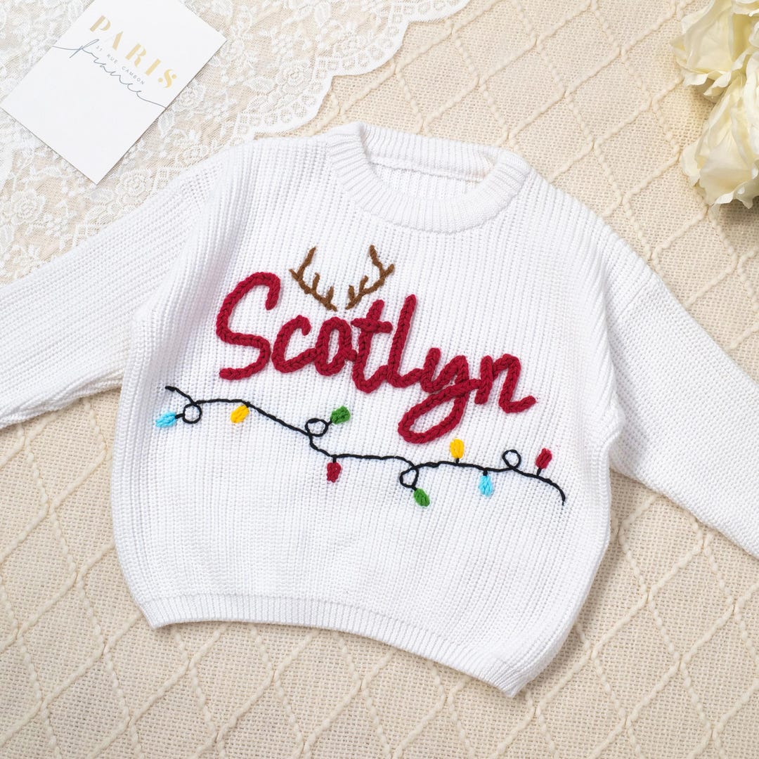 Personalized Christmas Sweater for Baby and Toddler, Baby Toddler