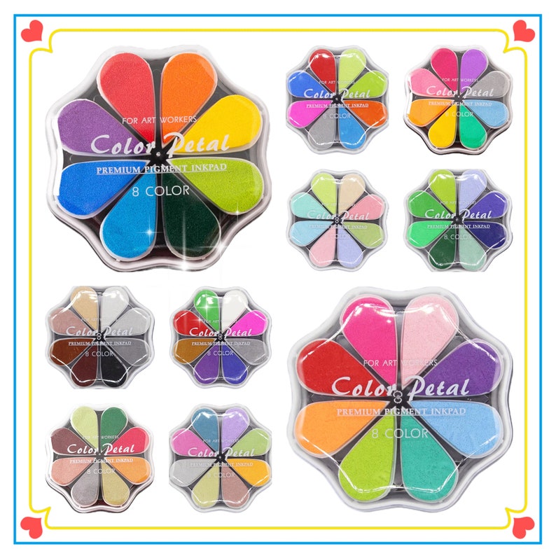 8 Colors of Rainbow Ink Pad, Stamp Ink Pads, Ink Pads, Gradient Color Ink Pads, Kid's Fingerprint Painting Tool, Kid's Craft Tool image 2