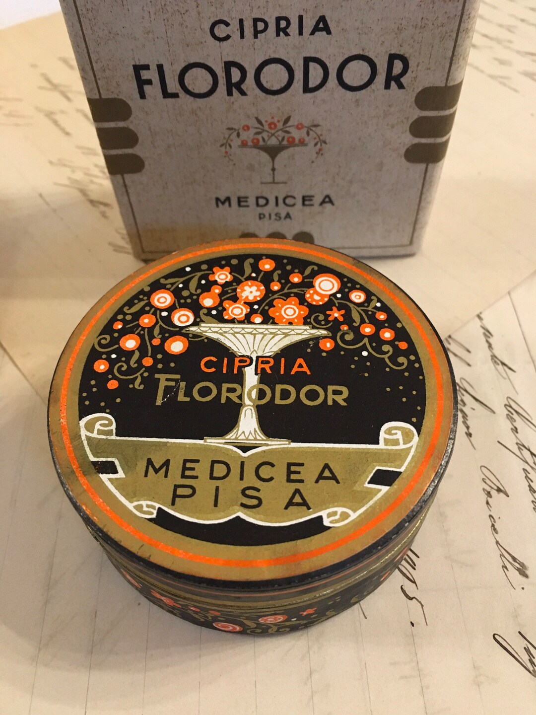 Antique Florodor Powder Box. Full With Box Etsy