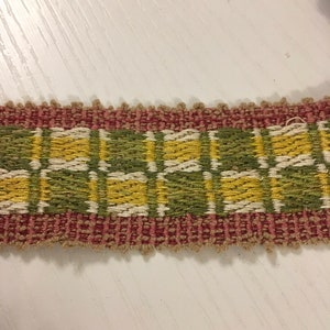 Passamaneria in cotone  vintage francese fatta a telaio. Bordura tappezzeria