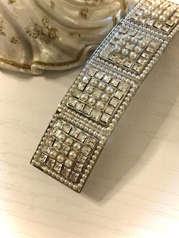 Bridal Hair Clip. Sparkling Vintage Hair Barrette. Vintage  display picture 3