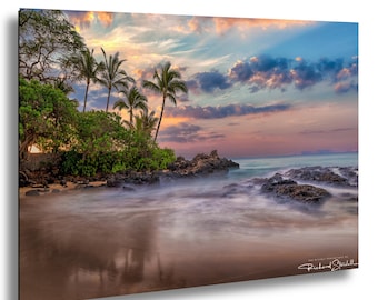 Fotografía impresa de Maui Secret Beach - Decoración de pared con temática de amanecer sobre el océano