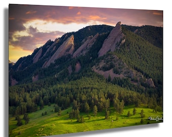 Colorado Wall Art: Boulder Flatirons Sunset - Mountain Landscape Print