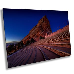 Stars over Red Rocks Amphitheater Twilight Landschaftsdruck/Leinwand/Acryl/Metall, kultige Rote Felsen, Rote Felsen