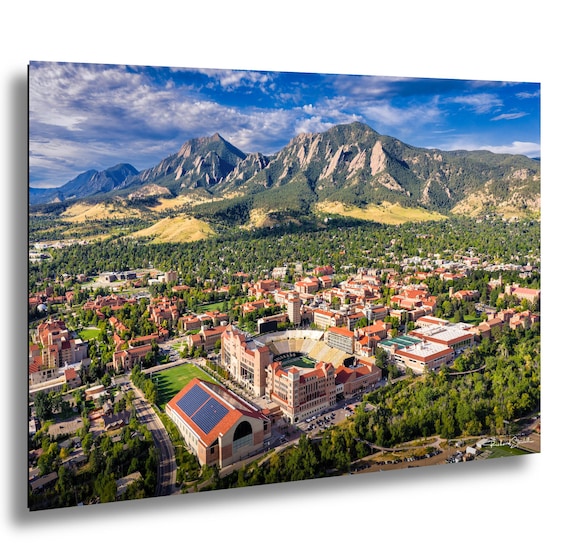 CU Boulder Wall Art: Folsom Field And Flatirons - Colorado Landscape Decor | Canvas, Metal, Acrylic, Photo Paper Print