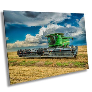John Deere Tractor Wall Art - Dramatic Farm Landscape Photography Print, Rustic Country Decor