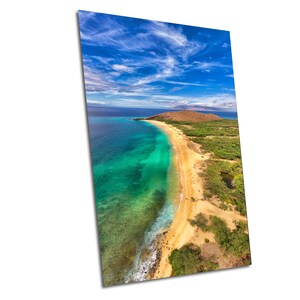 Maui Wall Art Makena Beach Print | Big Beach Metal Canvas | Hawaii Coastal Decor | Tropical Home Decoration