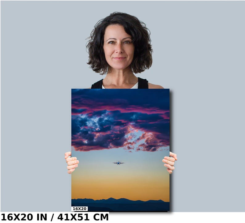 Air Tanker, Wall Art, Plane Sunset, Colorado, Canvas Print, Wall Decor
