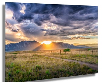 Boulder Flatirons Sunset Print: Colorado Mountain Art