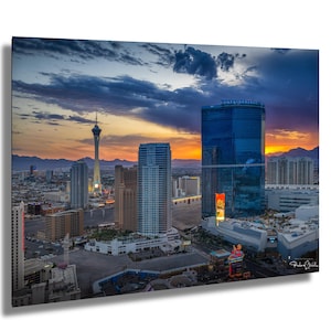 Las Vegas Strip Sunrise Photo Wall Art, Vibrant Cityscape Print, Nevada Skyline Photography, Home & Office Decor Gift