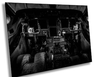 Aviation Wall Art: Gulfstream V Cockpit Photo - Metal or Canvas