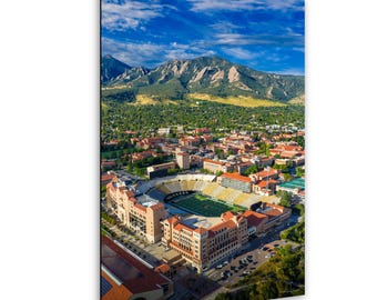 Cu Boulder Wall, Folsom Field Art | Flatirons Colorado Scenic View | Home Decor