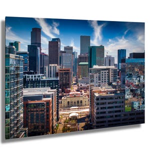 Denver Cityscape Art, Union Station Print, Modern Wall Decor, Urban Skyline Illustration, Contemporary Home Accent, Office Wall Hanging