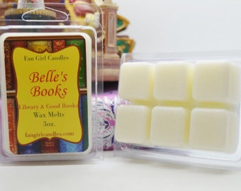 Belle's Books Wax Melt/ 3 oz Wax Melt/ Beauty and the Beast Inspried/ Library Scent/ Book Lover Wax Melt/ Unique Wax Melt/ Soy Blend